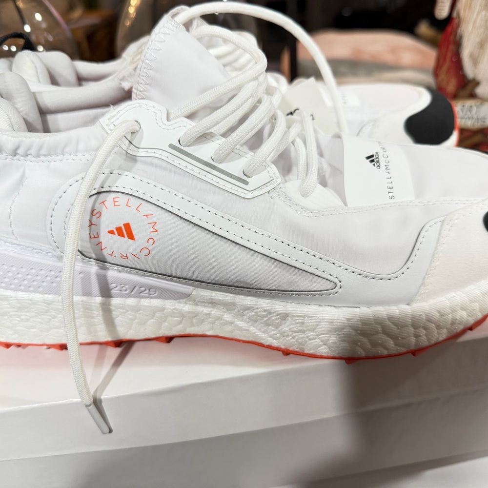 Adidas by Stella McCartney White and Orange Sneakers